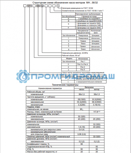 Гидронасос МН 0.56/32.5 аксиально-поршневой (аналог 310.56.05.06)