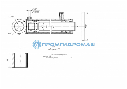 Гидроцилиндр опоры ЦГ-80.56х600.25